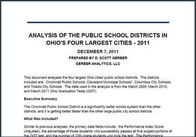 Analysis of the Public School Districts in Ohio's Four Largest Cities - 2011